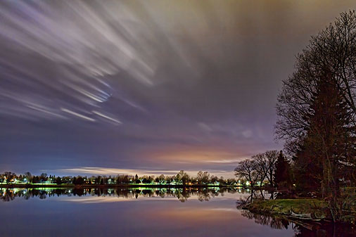 Lower Reach Basin At Night 22842