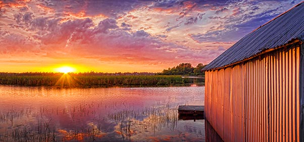 Swale Boathouse In Sunset 23970-2