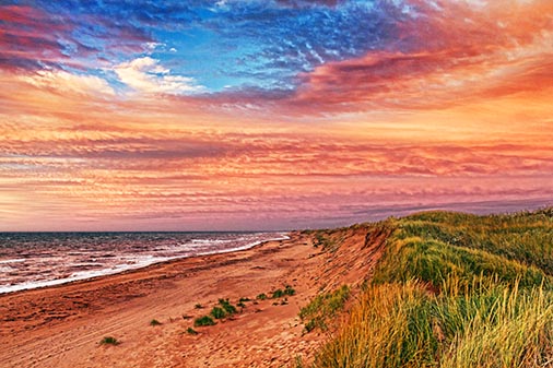 Skinners Pond Dunes At Sunset 27285