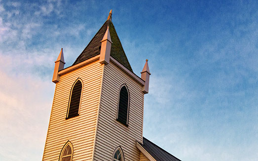 Wolford Chapel Steeple At Dawn 01712