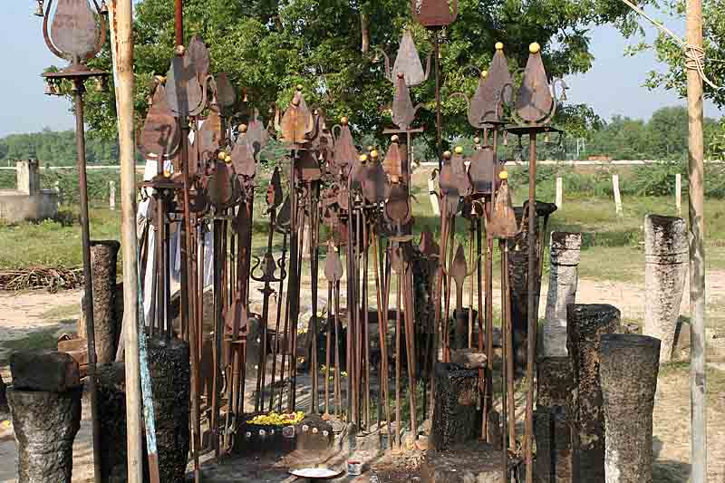 Spears decorated with lemons to appease the deity. http://www.blurb.com/books/3782738