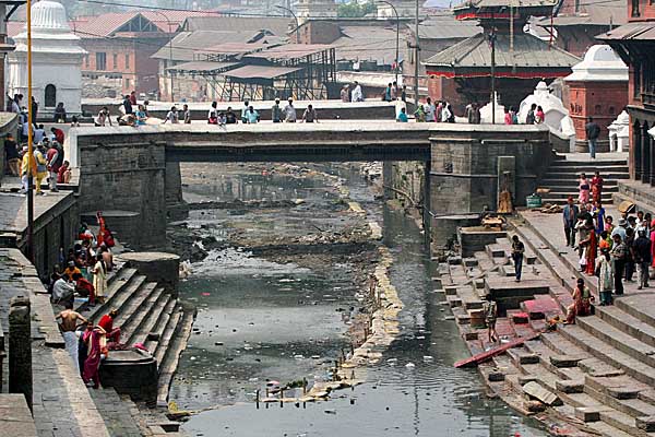 Holy Bagmati river at Pashupatinath,  Nepal.