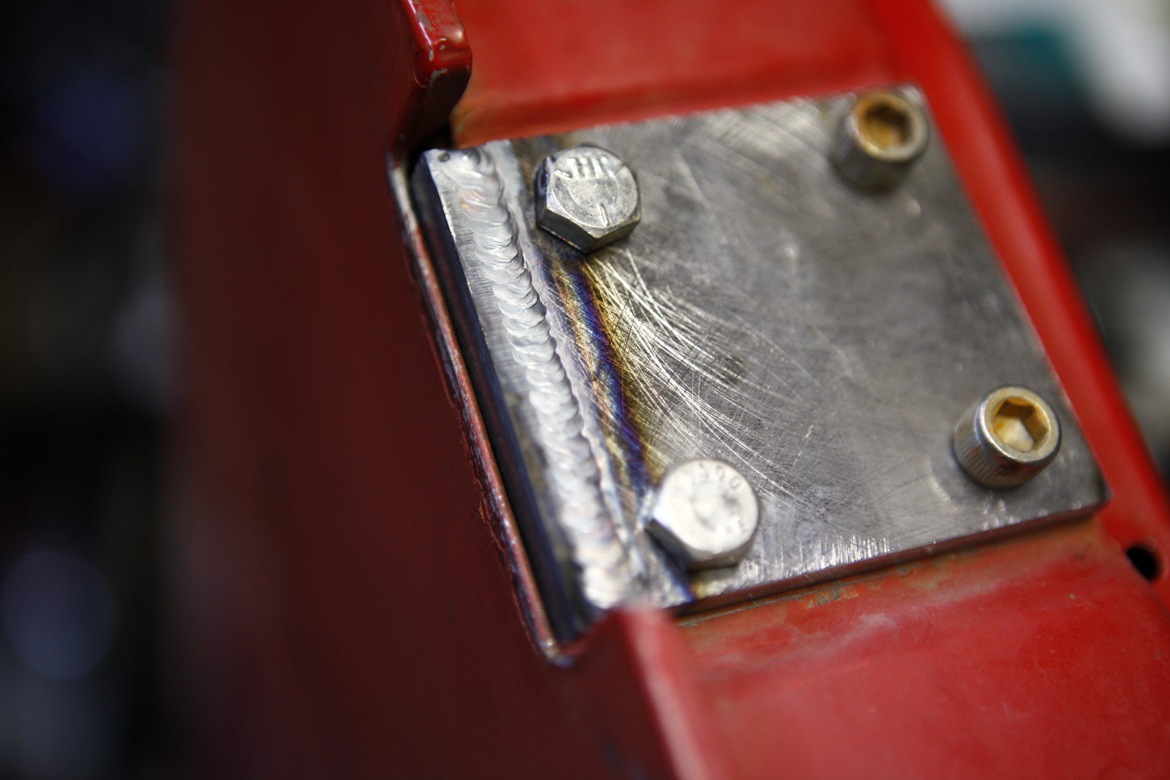 Brackets welded