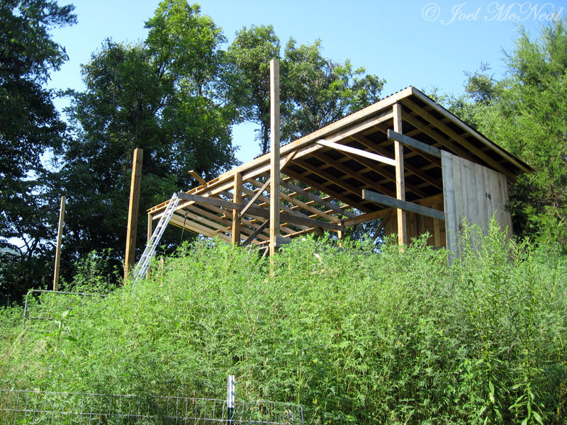 Hay shed in progress