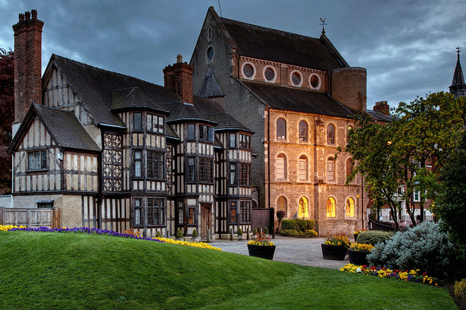 Castle entrance by evening light