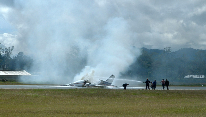 Plane crash on the runway August, 2004