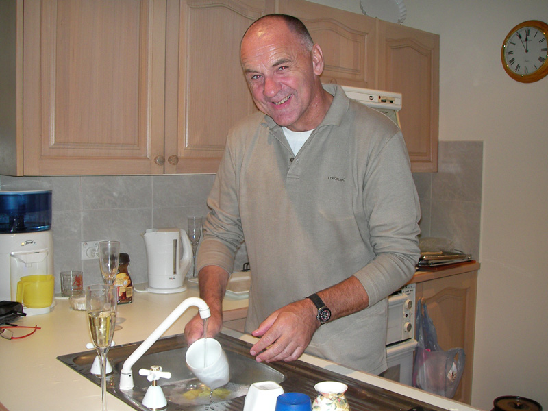 Mark doing the dishes - good boy!!