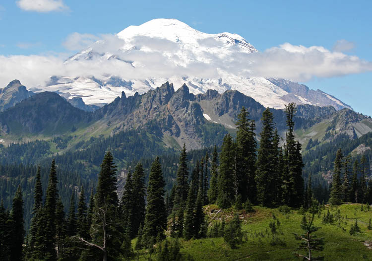 Mt Rainier in the clouds