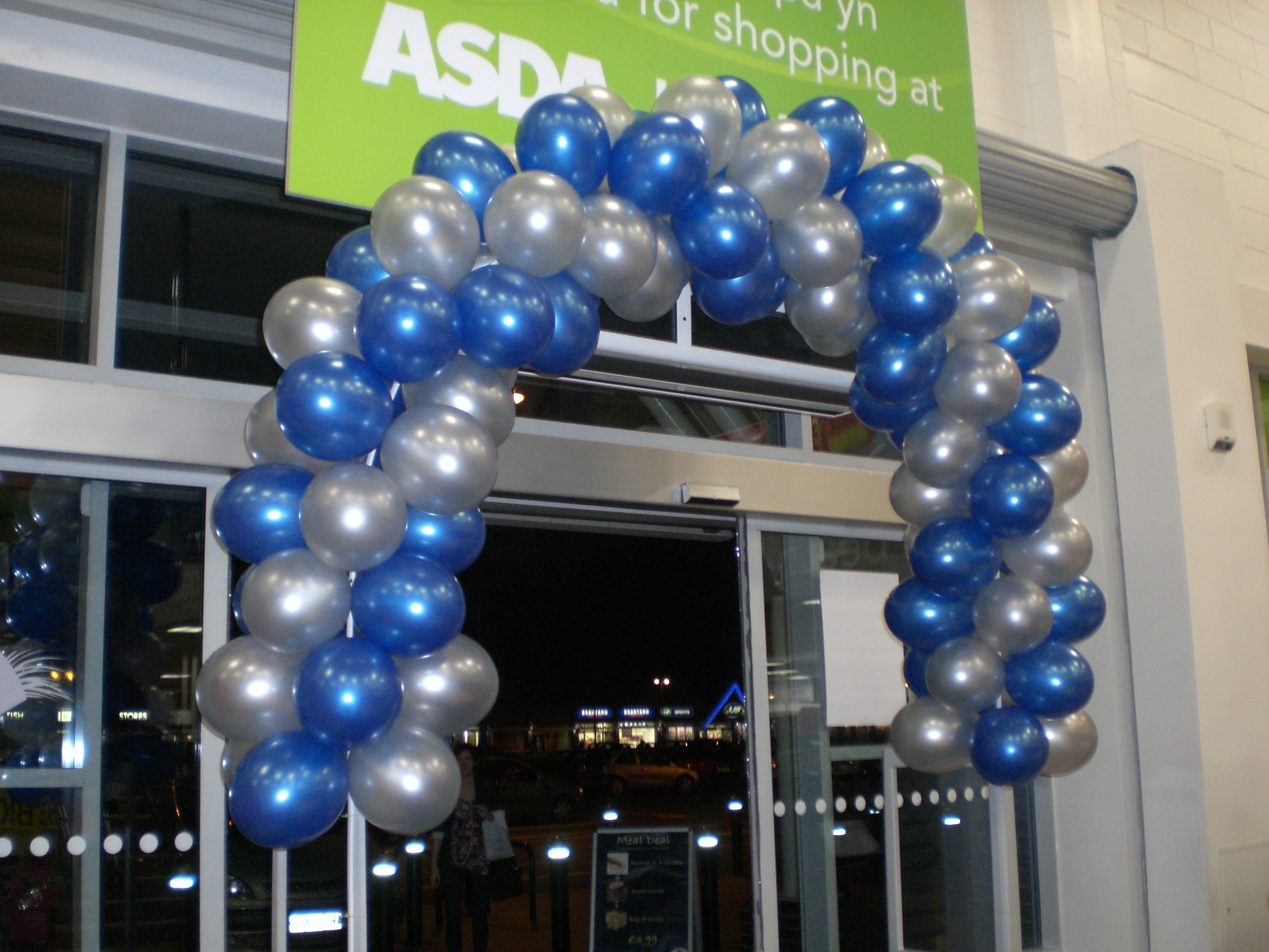 Broughton Asda living air filled balloon arch twist 16 foot.JPG
