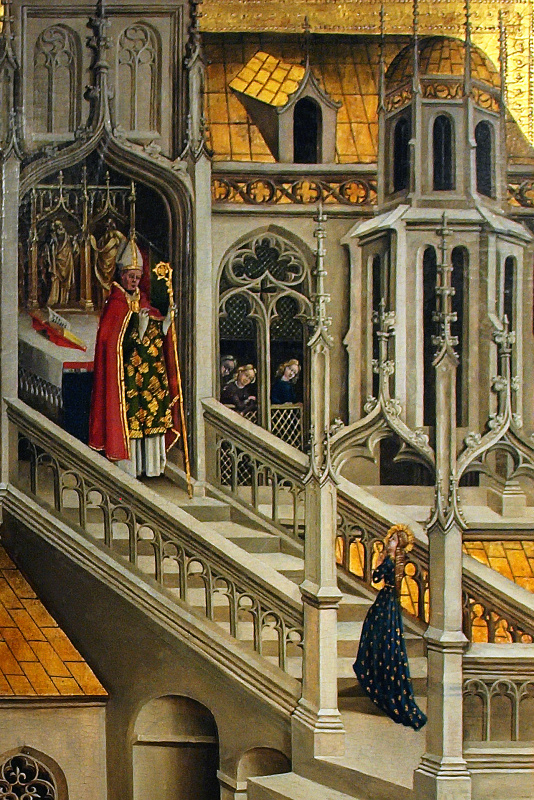 Johann Koerbecke, Tempelgang Mariens, 1457, fragment