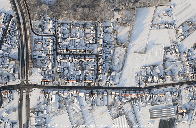 'Bird's eye view' van het Kempens landschap - Winter