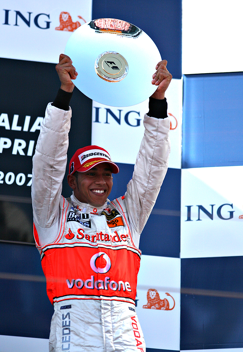 Hamiltons first ever podium. Melbourne, 07