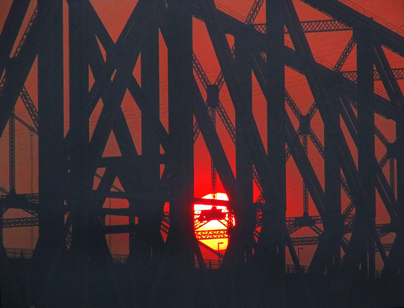 soleil brlant sur le pont de Qubec