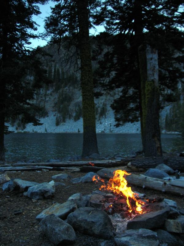 A warm fire on a cold nite at Trail Gulch Lake