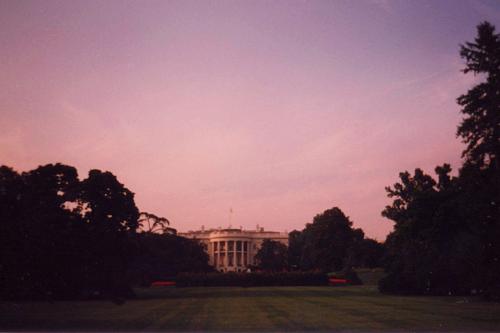 The White House after sundown