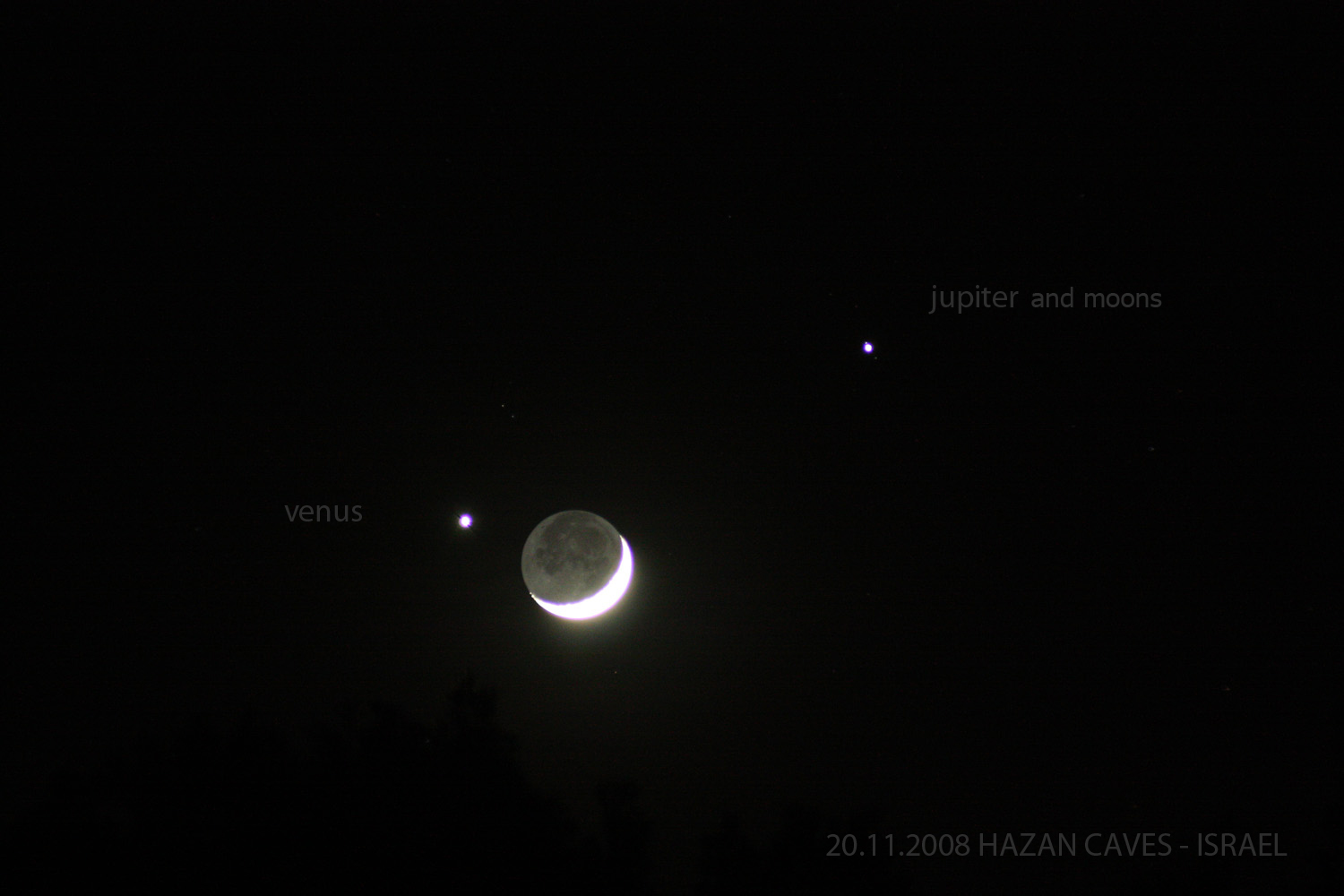 MOON WITH VENUS AND JUPITER