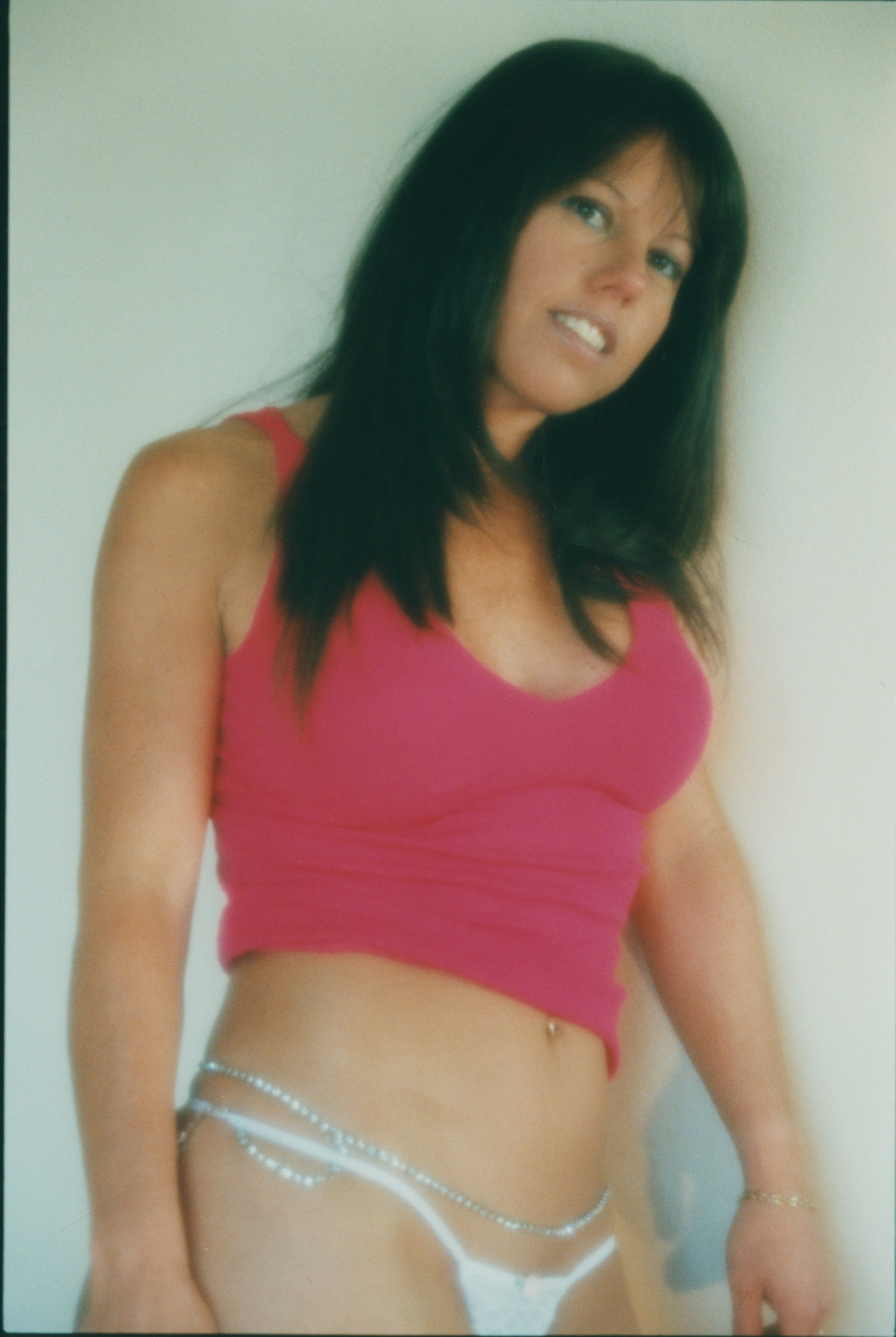 pink model g-string