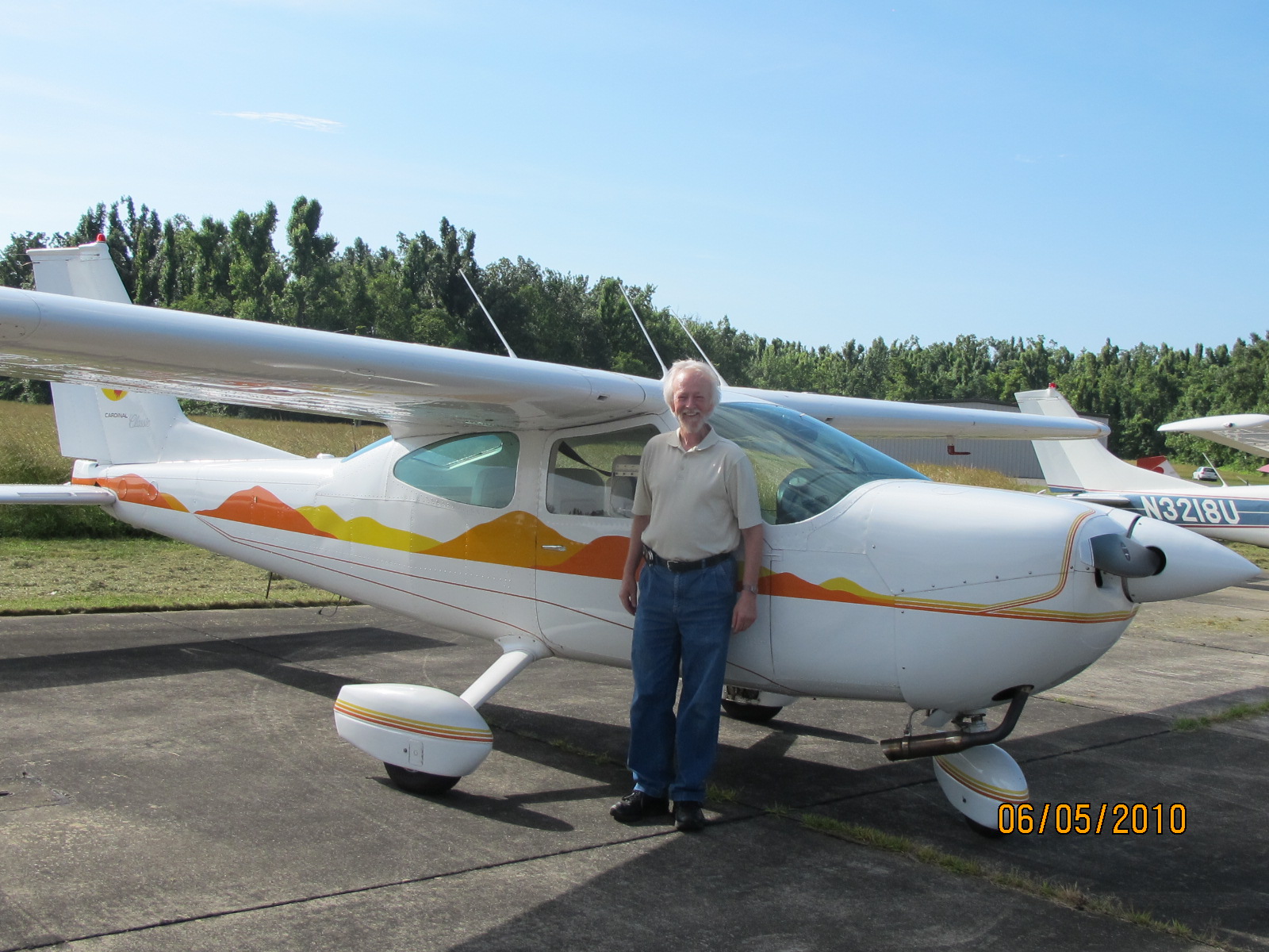 Larry Sanders with his Cessna Cardinal