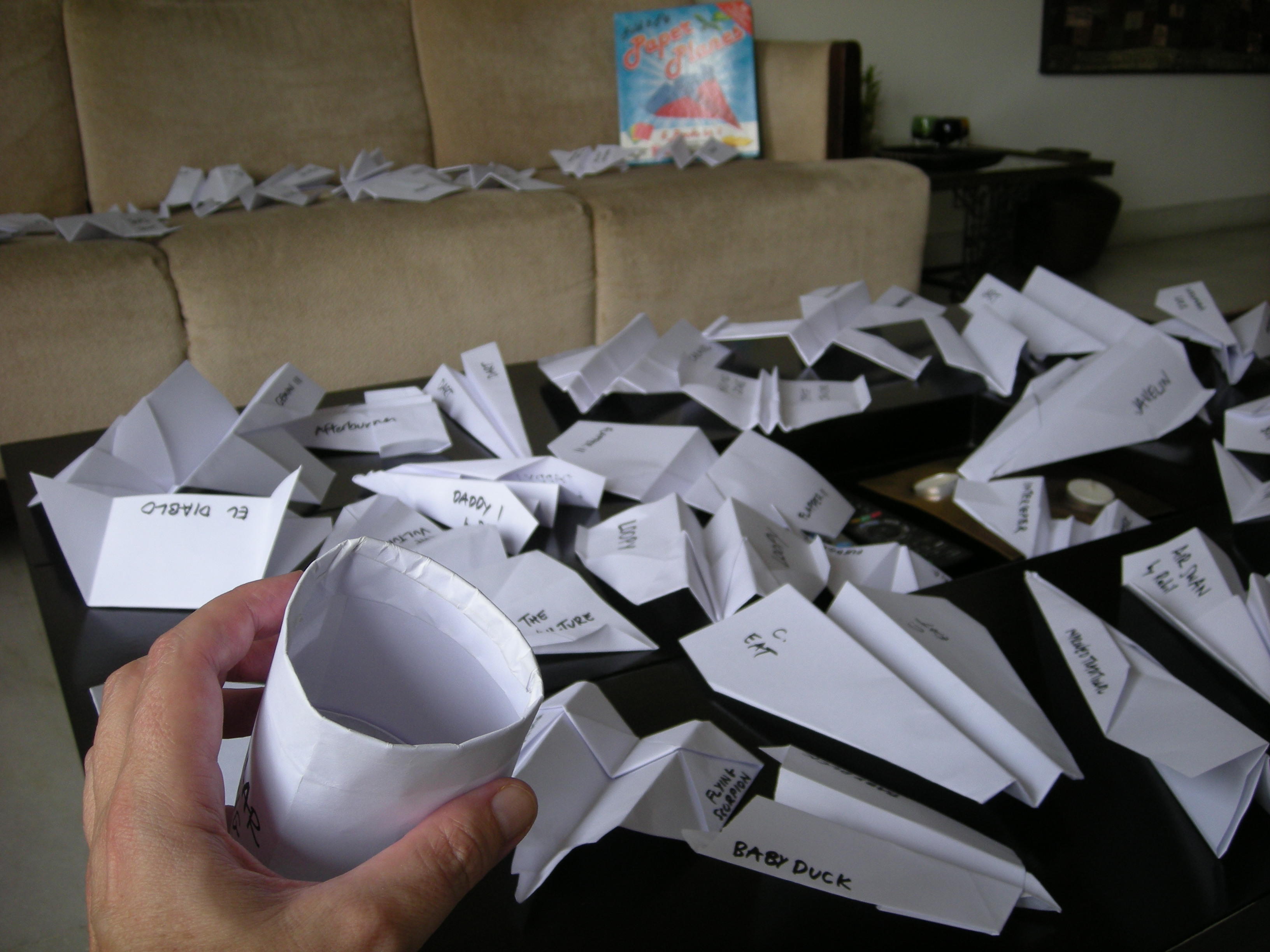 One of fifty different paper airplanes