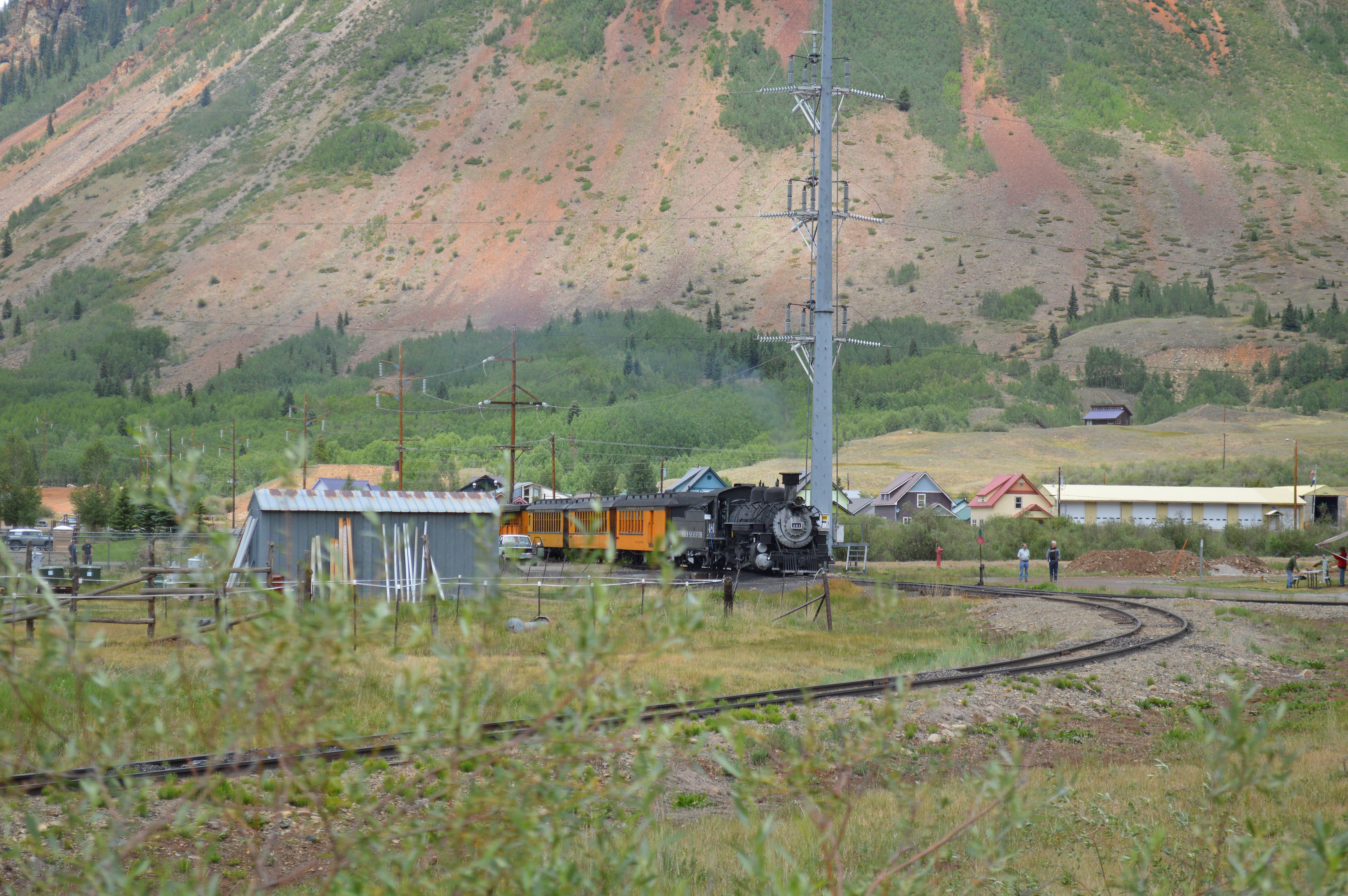 34 The first train is waiting for us to clear into Silverton as it waits on the wye