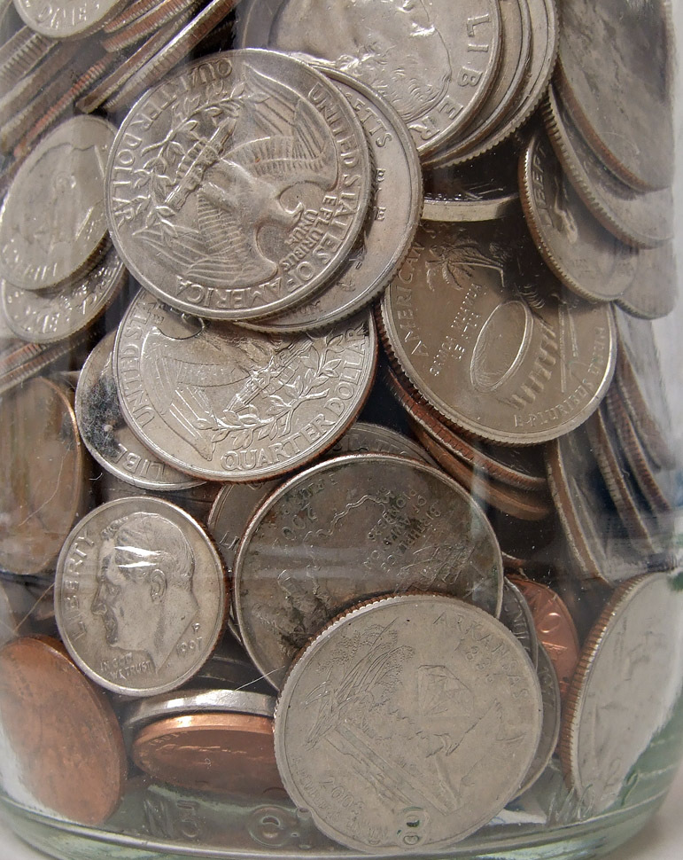 DSCF7488 Coins in a jar - macro handheld