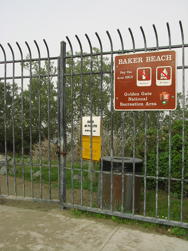 13 November  2007: Baker Beach closed ...4377