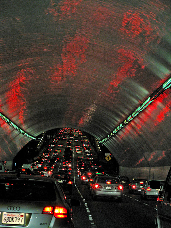 In the Bay Bridge Tunnel... slow traffic4450