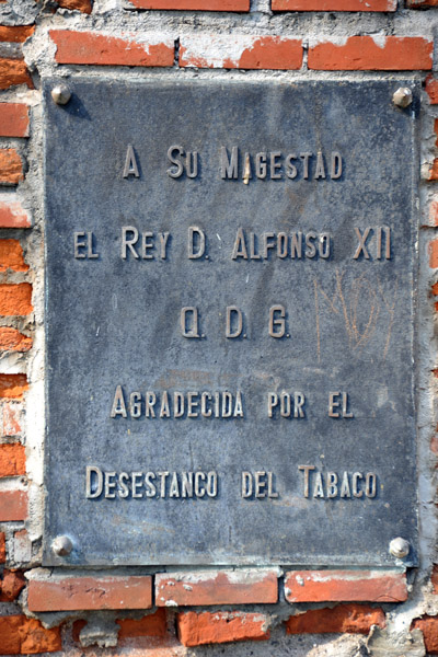 Monument dedicated to His Majesty King Alfonso XII (of Spain) for ending the Tobacco Monopoly in 1881