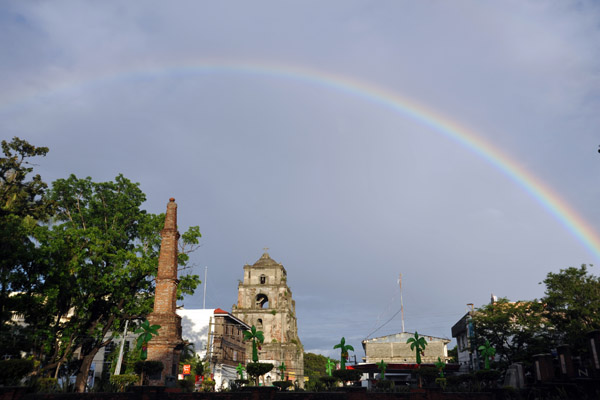 Rainbow over the central square of Laoag City
