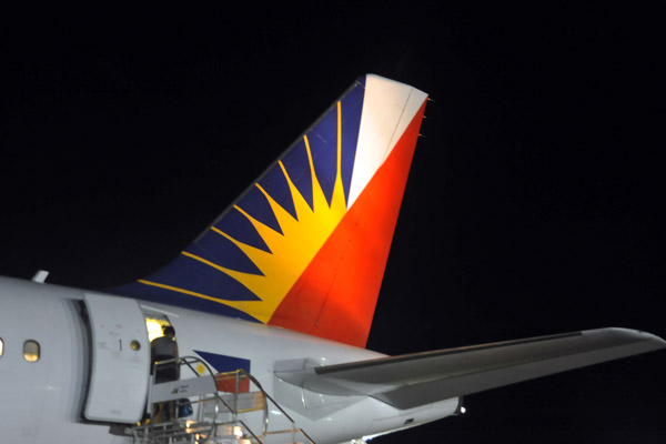 Tail of a Philippines A320, Laoag