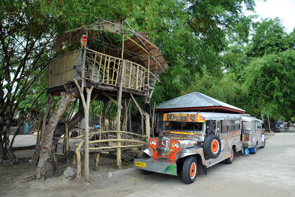 Jeepney and tree house, La Paz village