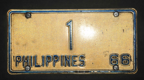 1966 Philippines license plate number 1 of Ferdinand Marcos