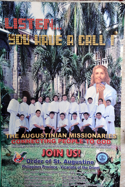 Recruitment poster for Augustinian missionaries