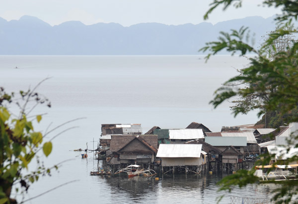 Many houses in Culion are built over the water on stilts