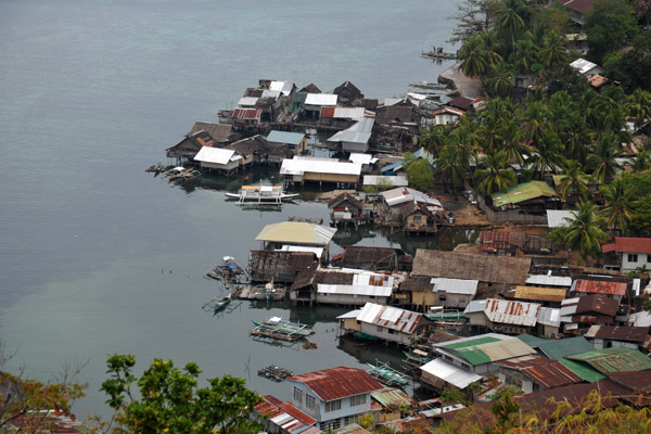 Over-water settlement along the north side of Culion