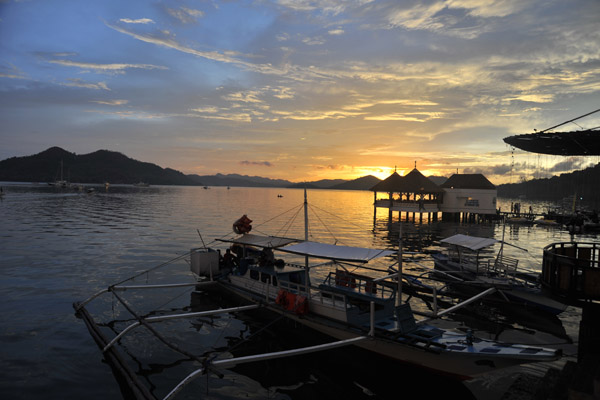 Coron Bay at sunset from Seadive Resort