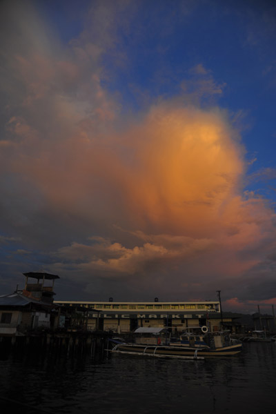 Clouds behind Coron Town at sunset