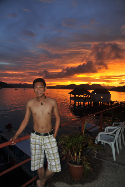 Dennis at sunset, Coron
