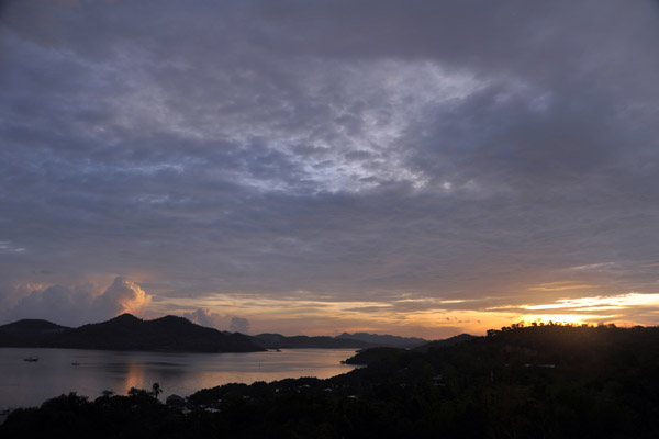 Sunset from the restaurant of the Mount Tapyas Hotel, Coron