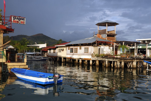 Coron Town waterfront and L&M Sea Lodge