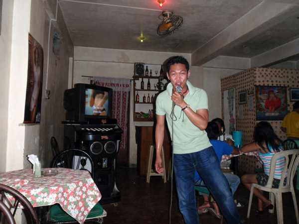 Dennis out at one of the karaoke bars in Coron Town