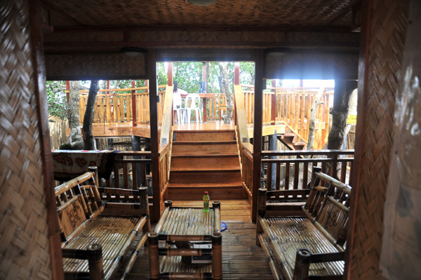 Beyond the sitting area is an amazing deck sometimes used for Amphibi-ko's Japanese restaurant