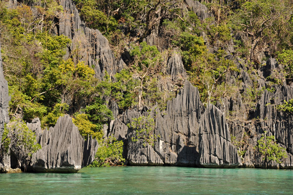 Wildly eroded rock formations of Coron Island