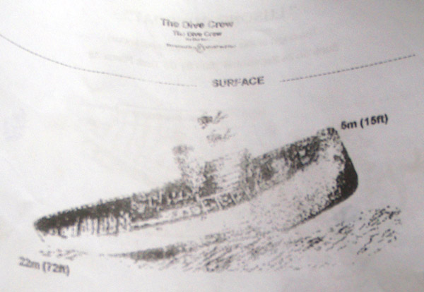 The Tangat Gunboat wreck is the Teru-Kaze Maru