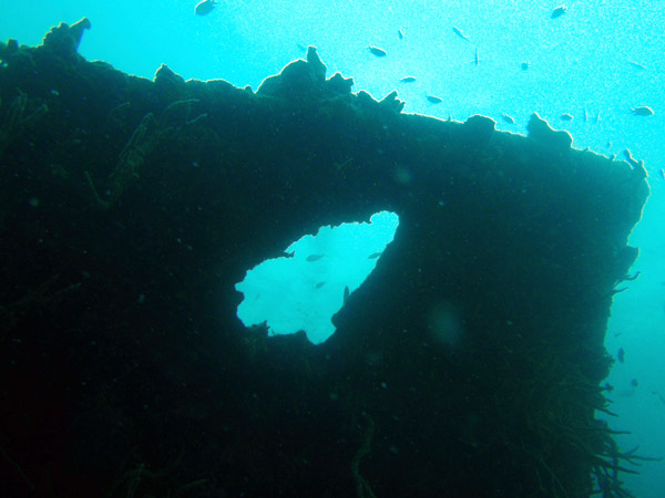 Bow of the East Tangat Gunboat wreck