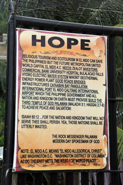 Hope - Religous tourism and ecotourism in El Nido can save the Philippines...