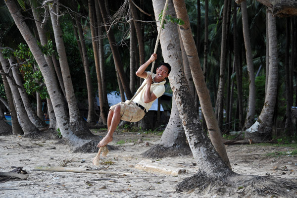 Dennis playing on a swing, Corong-Corong