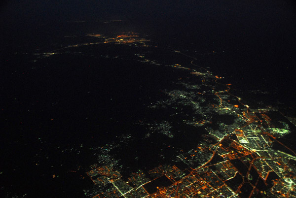 Jeddah and Mecca, Saudi Arabia, at night