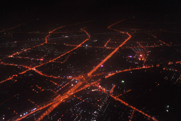 Highways of eastern Beijing at night