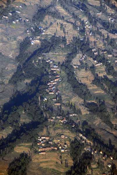 Terraced Nepal mountainside
